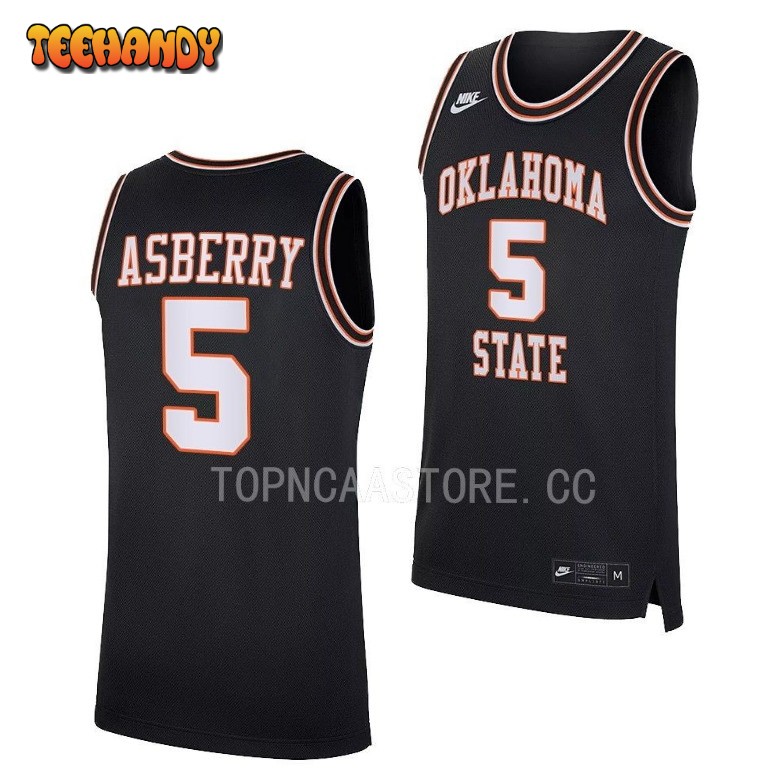 Oklahoma State Cowboys Caleb Asberry Black Retro College Basketball Jersey