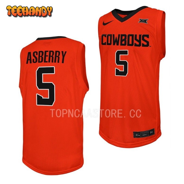 Oklahoma State Cowboys Caleb Asberry Orange College Basketball Jersey