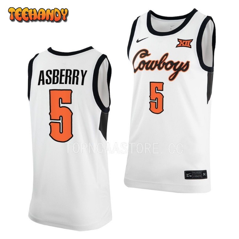 Oklahoma State Cowboys Caleb Asberry White Classic College Basketball Jersey