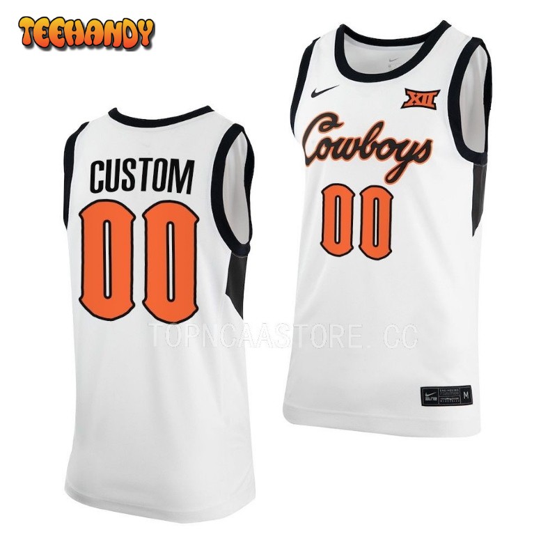 Oklahoma State Cowboys Custom White Classic College Basketball Jersey