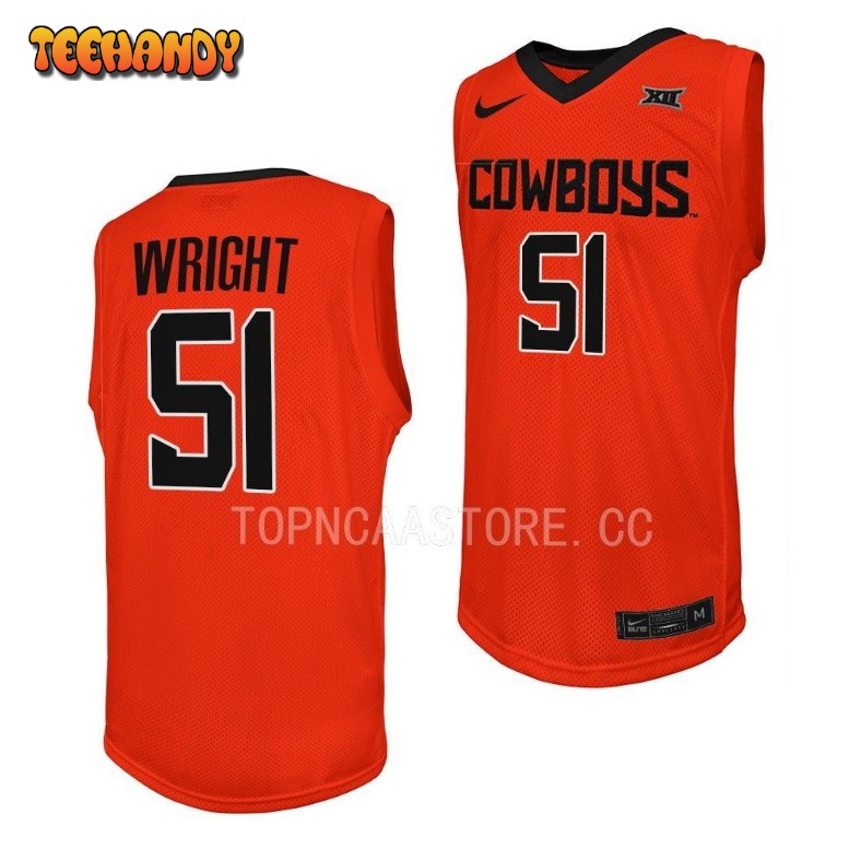 Oklahoma State Cowboys John-Michael Wright Orange College Basketball Jersey