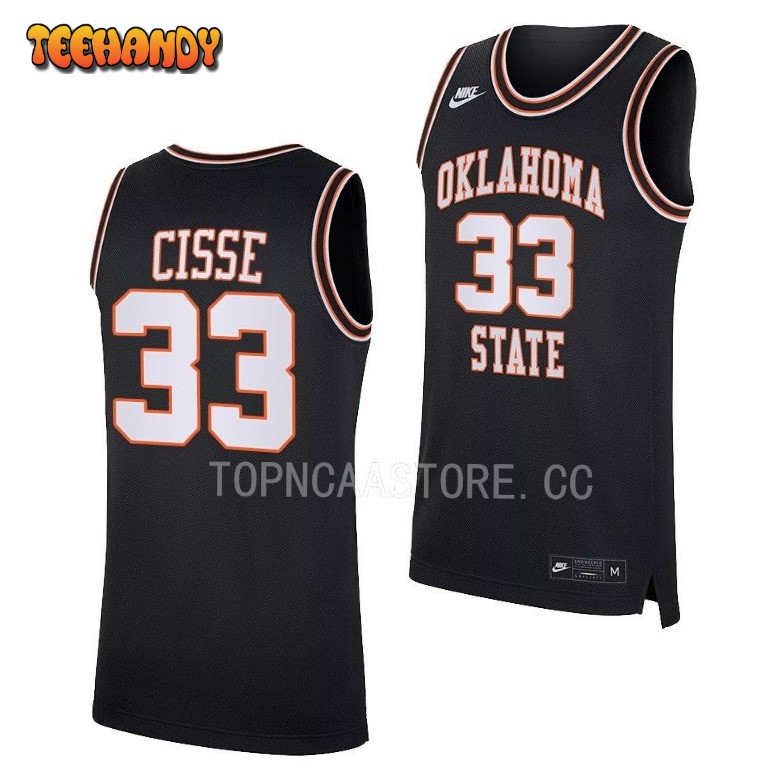 Oklahoma State Cowboys Moussa Cisse Black Retro College Basketball Jersey