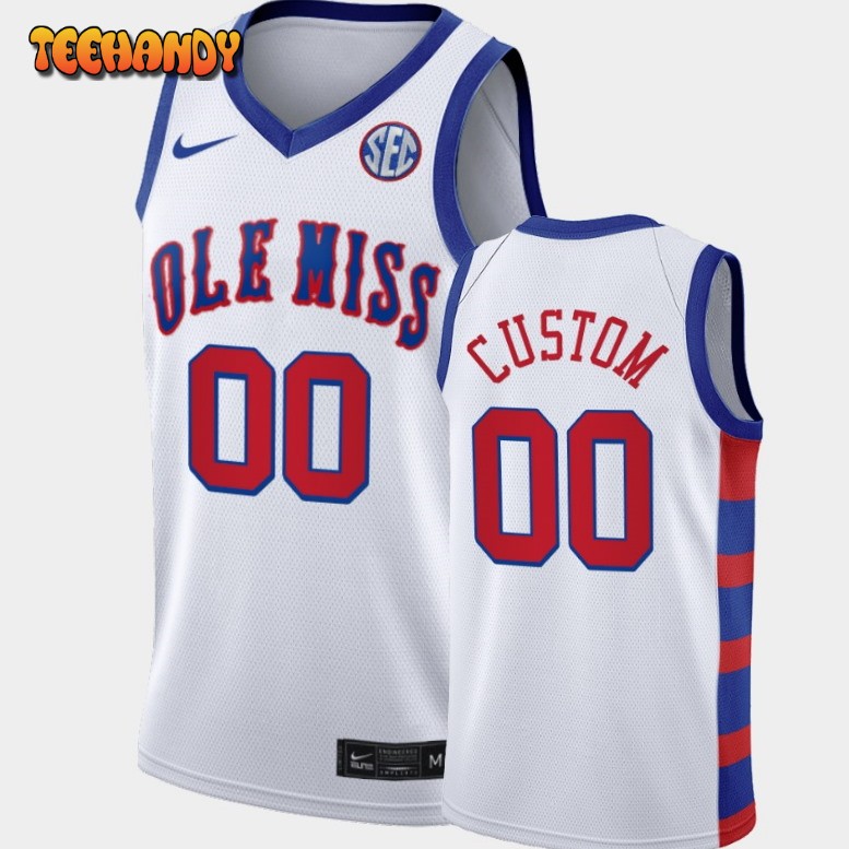 Ole Miss Rebels Custom White College Basketball Jersey