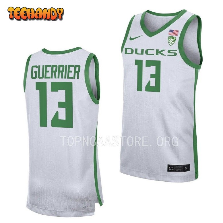 Oregon Ducks Quincy Guerrier 2023 White Replica College Basketball Jersey