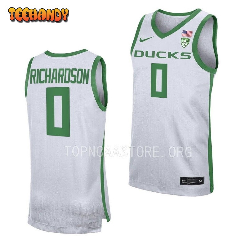 Oregon Ducks Will Richardson 2023 White Replica College Basketball Jersey