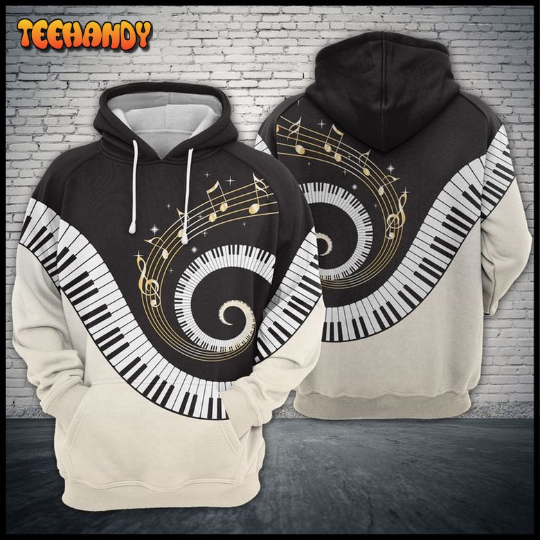 Piano 3D Printed Hoodie Zipper Hoodie