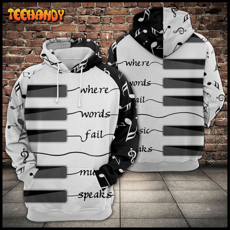 Piano Music 3D Printed Hoodie Zipper Hoodie