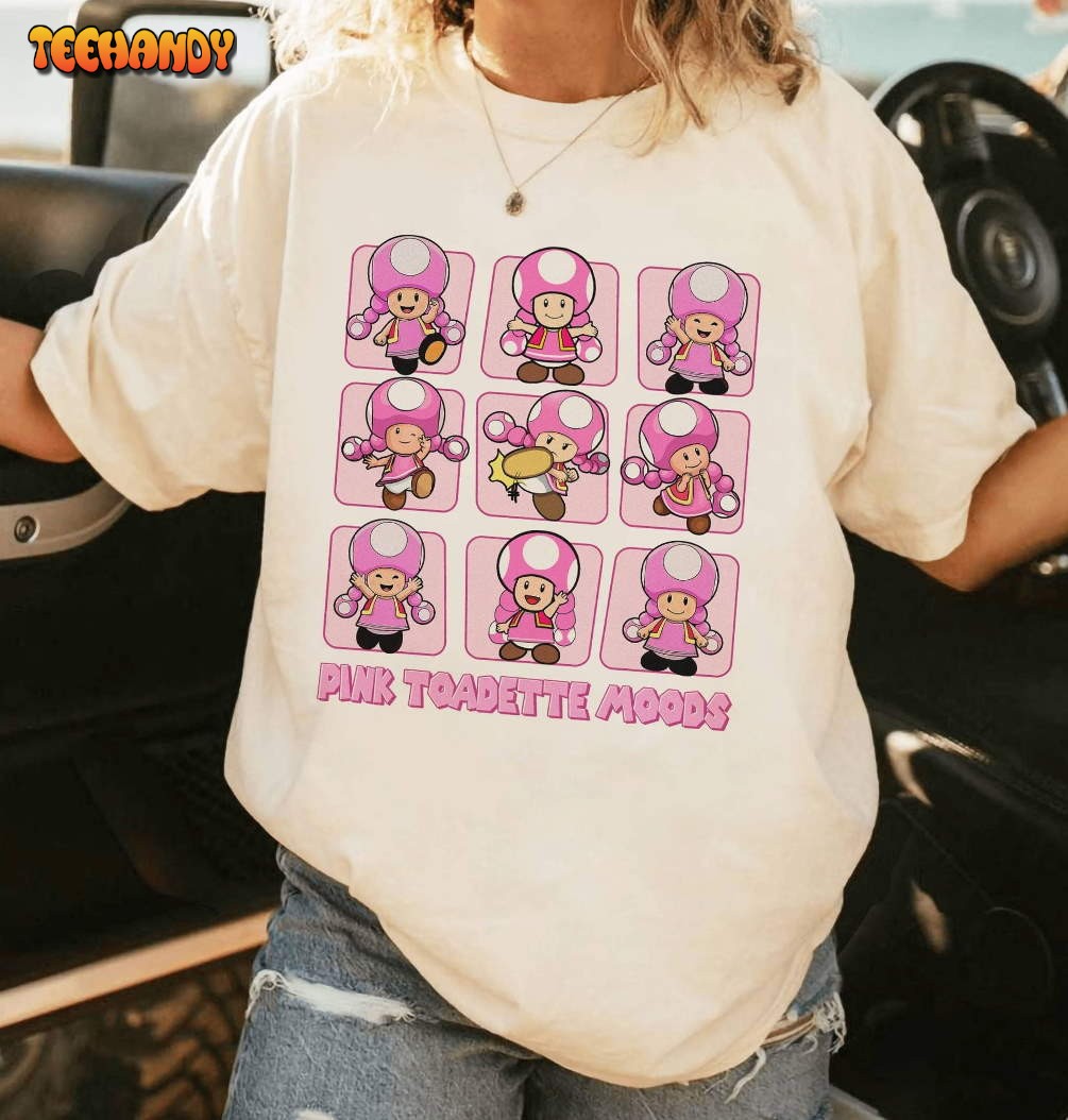 Pink Toadette Moods Shirt Vintage Super Mario Shirt