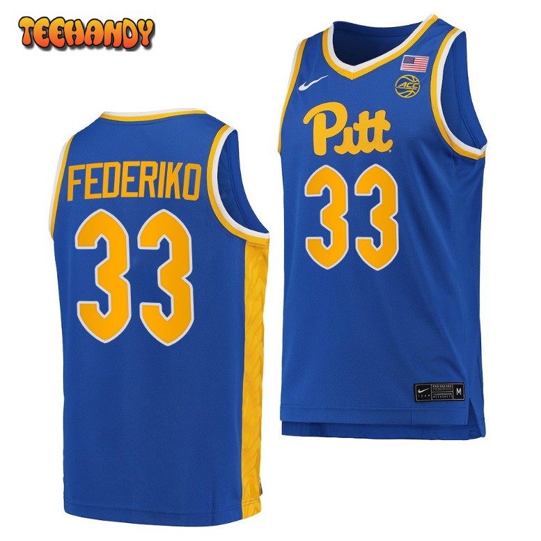 Pittsburgh Panthers Fede Federiko 2023 Royal Replica College Basketball Jersey