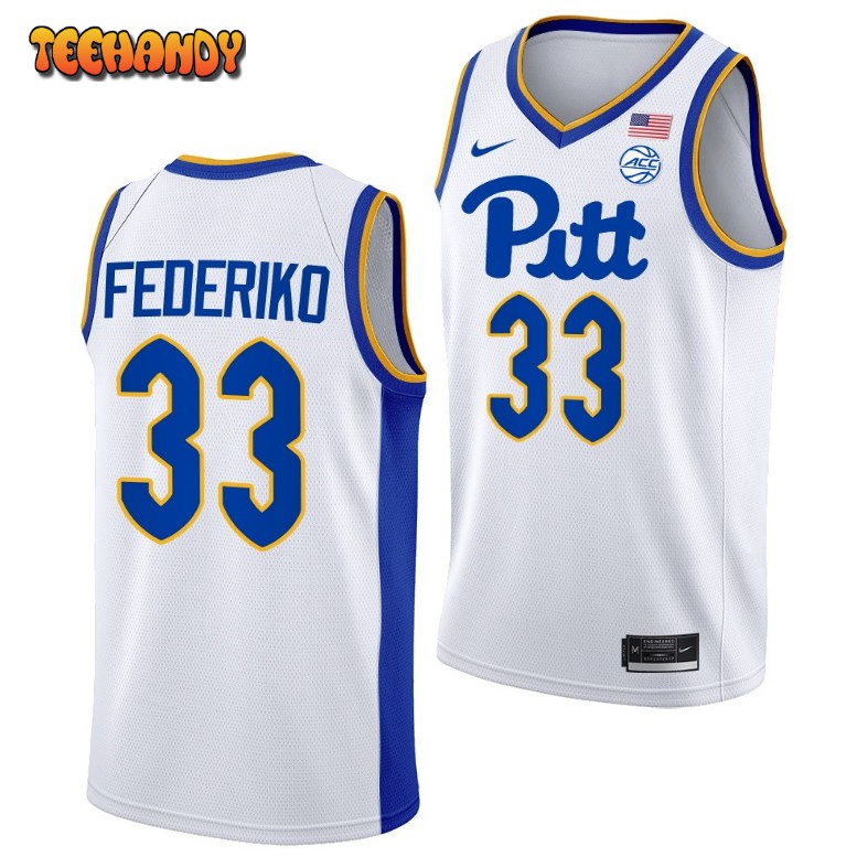 Pittsburgh Panthers Fede Federiko 2023 White Home College Basketball Jersey