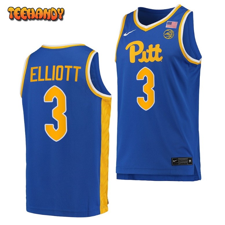 Pittsburgh Panthers Greg Elliott 2023 Royal Replica College Basketball Jersey