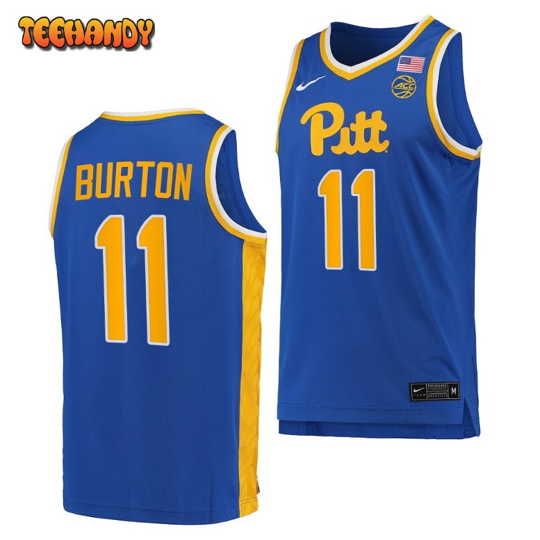 Pittsburgh Panthers Jamarius Burton 2023 Royal Replica College Basketball Jersey