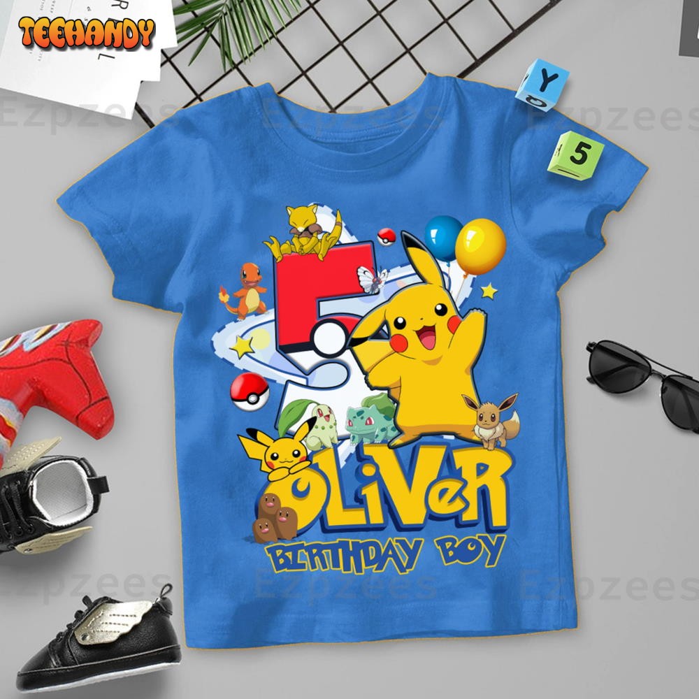 PKM Birthday Shirt, Funny Pikachu Game Cartoon Shirt