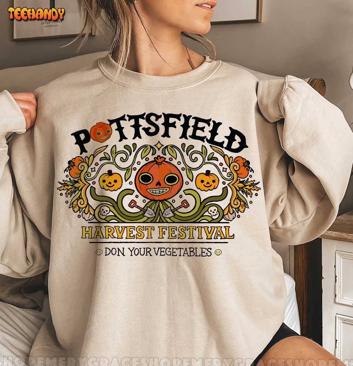 Pottsfield Harvest Festival Crewneck Sweatshirt, Vegetables Fall Shirt