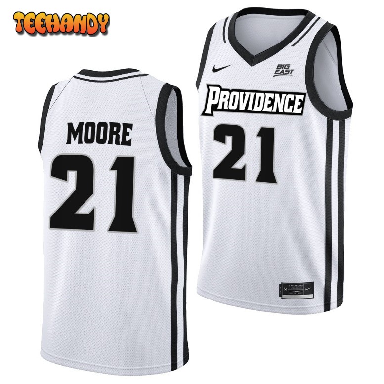 Providence Friars Clifton Moore 2023 White Home College Basketball Jersey