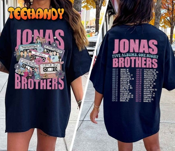 Retro Jonas Brothers Cassette Shirt, Retro Five Albums One Night Tour Shirt