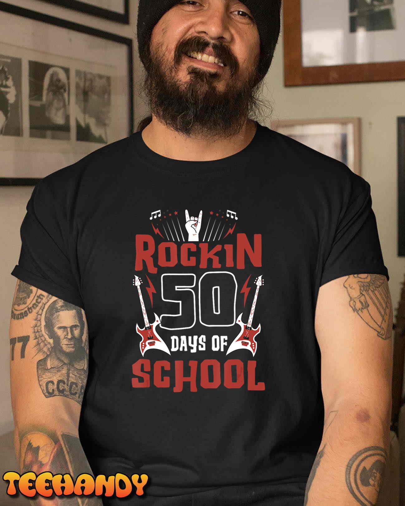 Rockin 50 Days of School 50th Day of School 50 Days Smarter T-Shirt