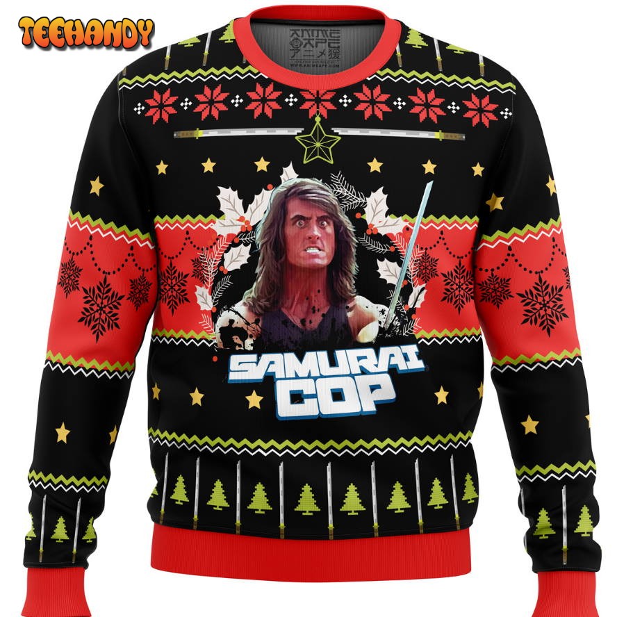 Samurai Cop Ugly Christmas Sweater