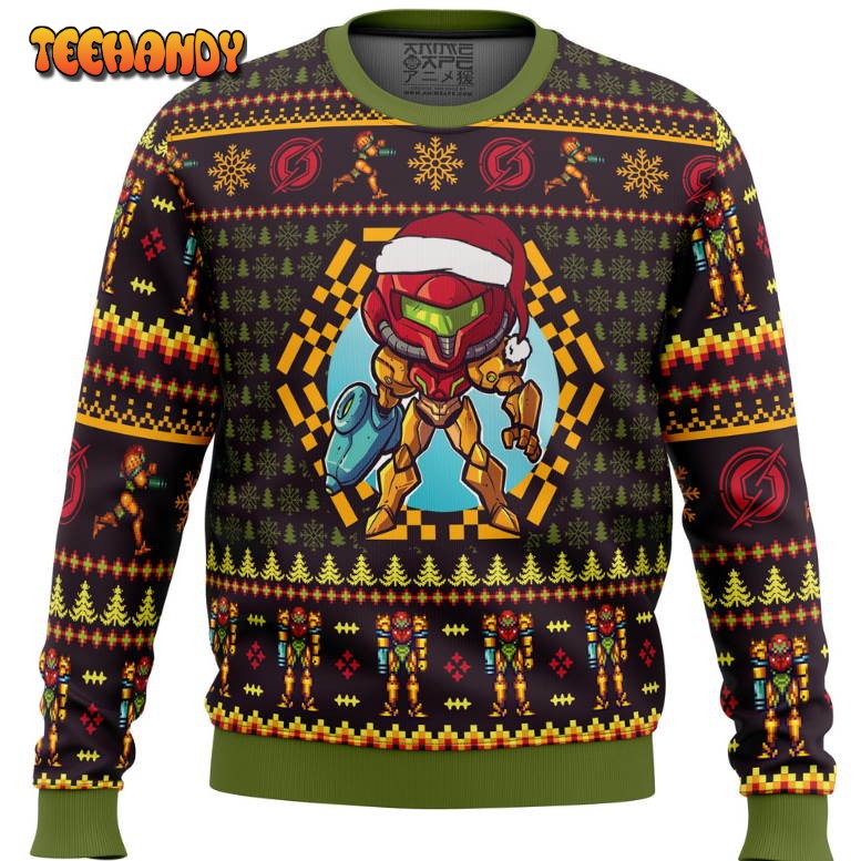 Santa Samus Aran Metroid Ugly Christmas Sweater