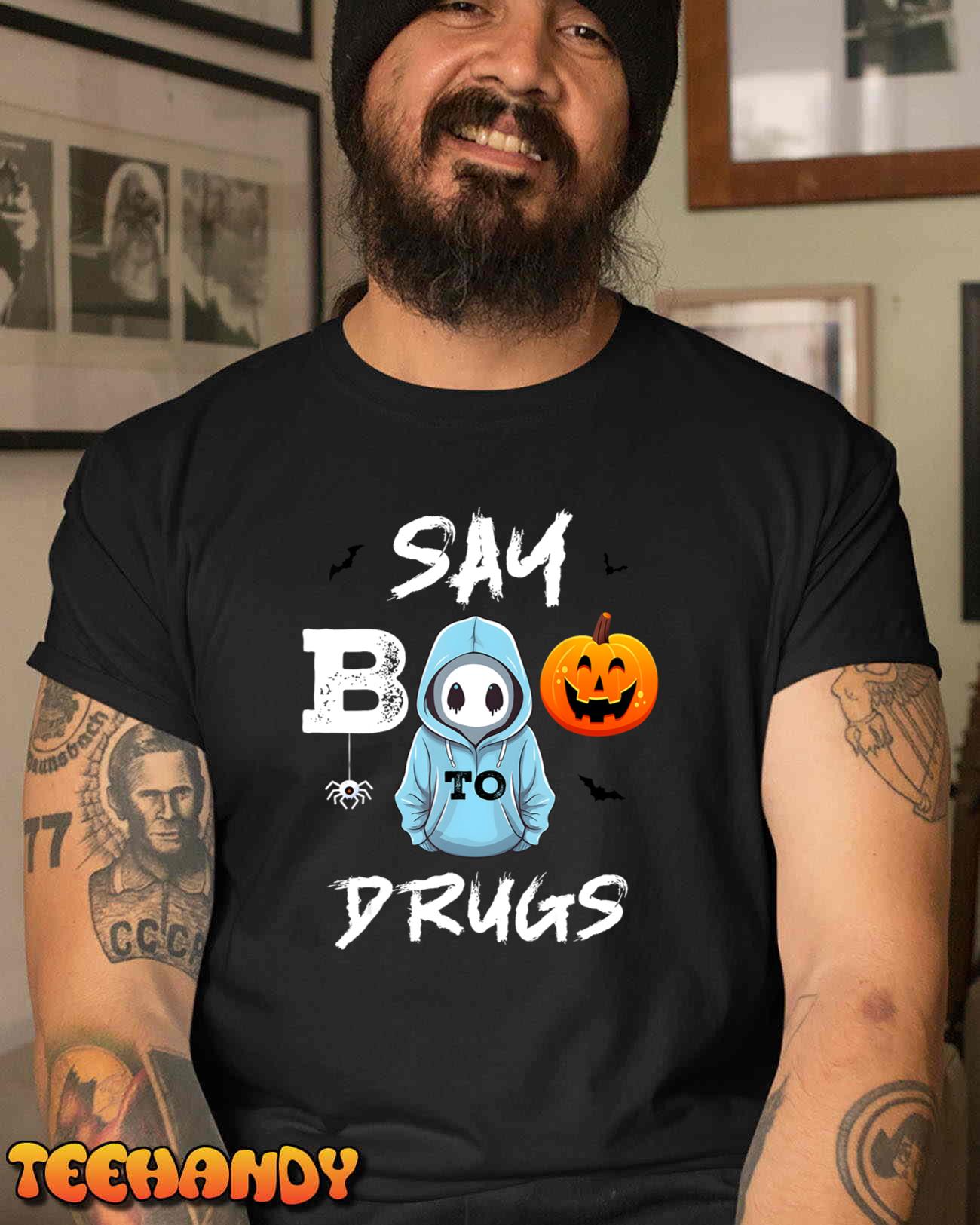Say Boo To Drugs Funny Halloween Red Ribbon Week Awareness T-Shirt