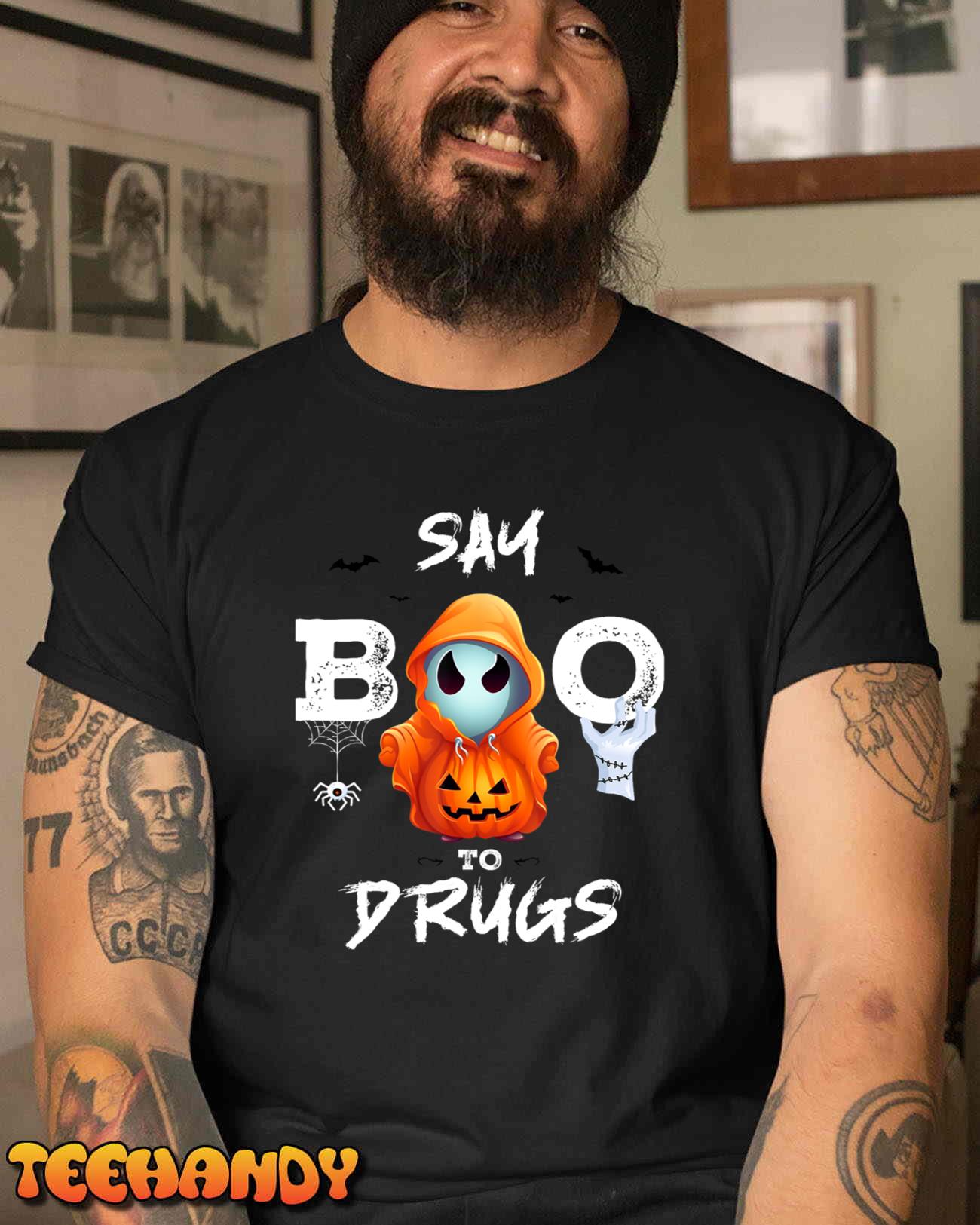 Say Boo To Drugs Funny Halloween Red Ribbon Week Awareness T-Shirt