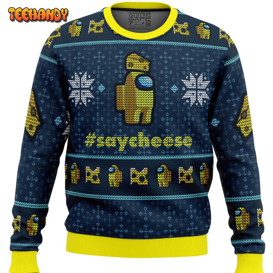 Say Cheese Among Us Ugly Christmas Sweater