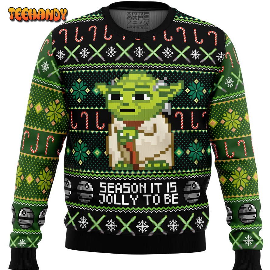 Season It Is Jolly To Be Yoda Ugly Christmas Sweater