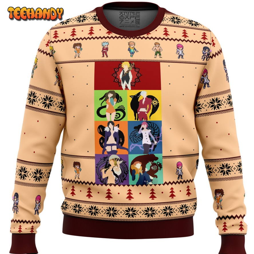 Seven Deadly Sins Minimal Ugly Christmas Sweater