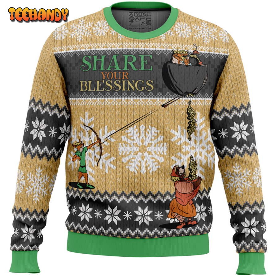 Share Your Blessings Robin Hood Disney Ugly Christmas Sweater