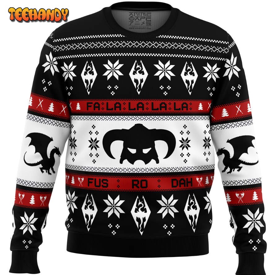 Skyrim Fusrodah Ugly Christmas Sweater