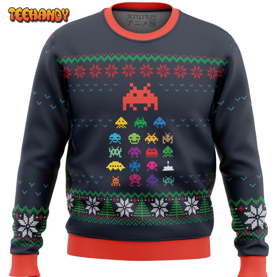 Space Invaders Ugly Christmas Sweater