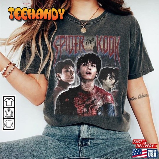 Spider Kook Man Movie Shirt, Bts Jungkook Cosplay Spidey 2099 Retro T Shirt