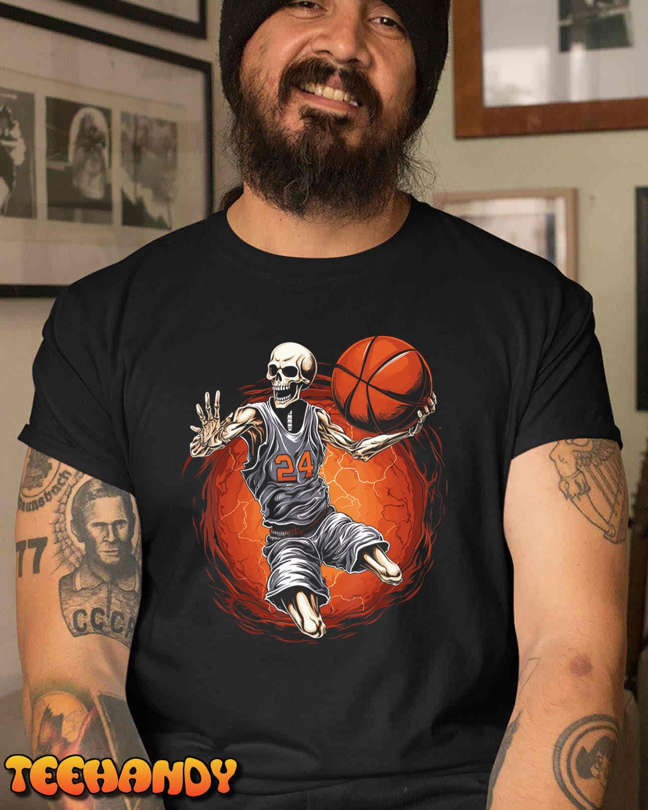 Spooky Basketball Player Skeleton Halloween Men, Women, Kids T-Shirt