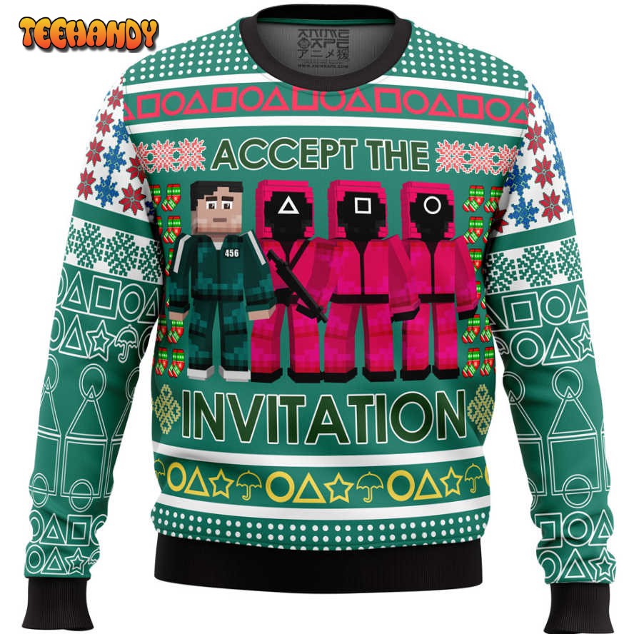 Squid Game Invitation Ugly Christmas Sweater