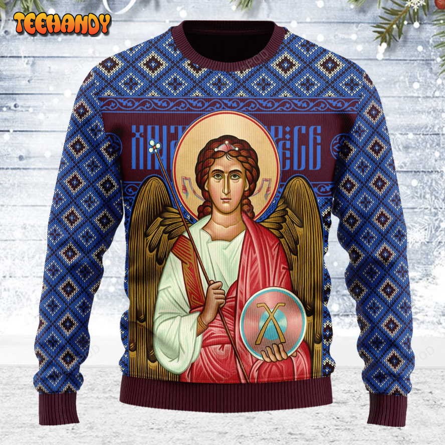 St. Archangel Michael Ugly Christmas Sweater, All Over Print Sweatshirt