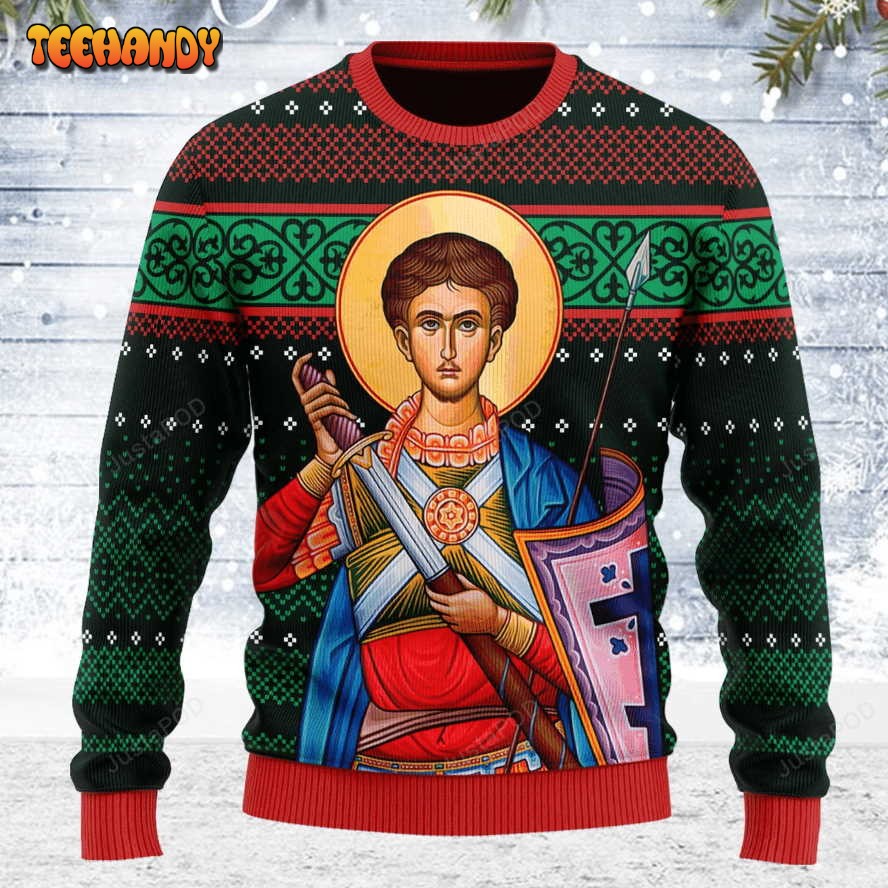 St. Dimitri Ugly Christmas Sweater, All Over Print Sweatshirt, Ugly Sweater