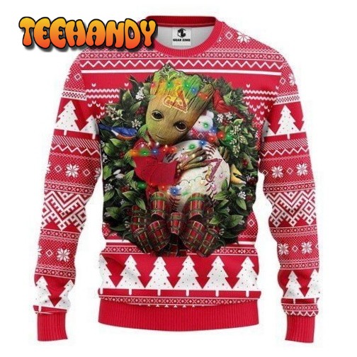 St. Louis Cardinals Groot Hug Ugly Christmas Sweater, All Over Print Sweatshirt