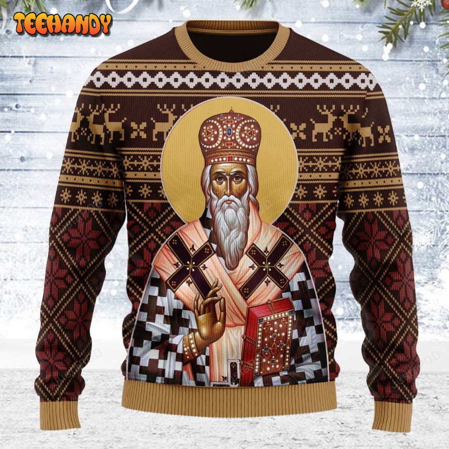 St. Vasilije Of Ostrog Ugly Christmas Sweater, All Over Print Sweatshirt