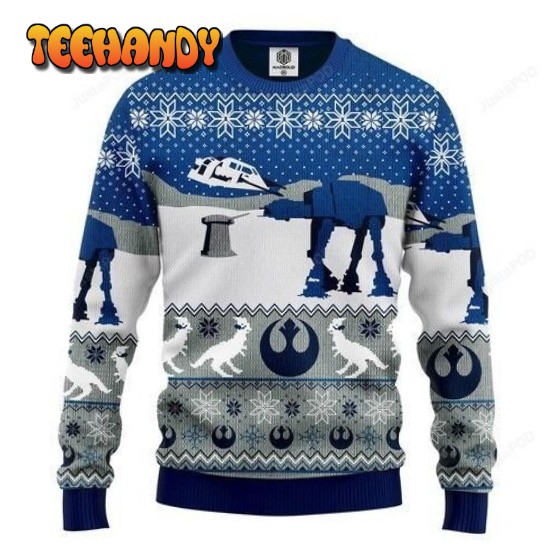 Star Wars Blue Winter Christmas For Fans Ugly Christmas Sweater, Ugly Sweater