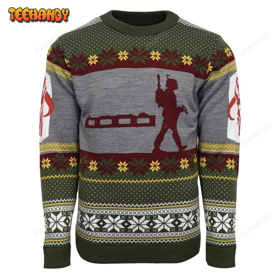 Star Wars Boba Fett Knitted Christmas Ugly Sweater, Ugly Sweater