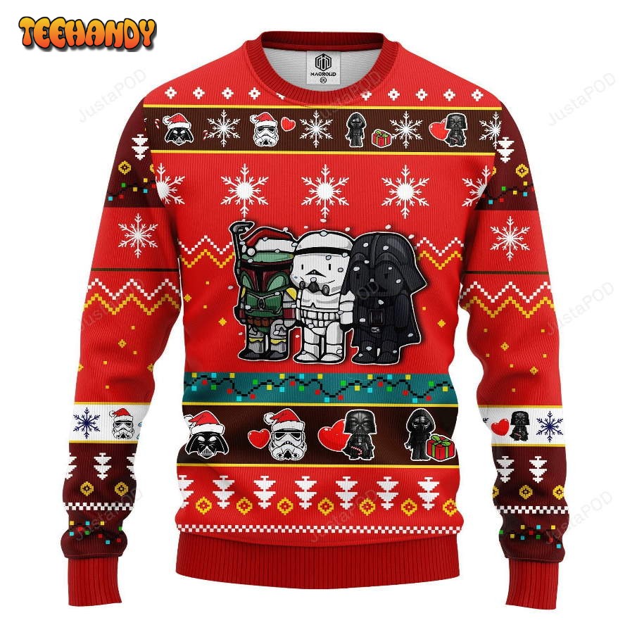 Star Wars Cute Ugly Christmas Sweater Red, Ugly Sweater, Christmas Sweaters