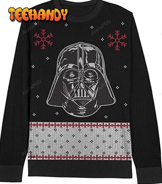 Star Wars Darth Vader Face Youth Black Ugly Christmas Sweater, Ugly Sweater