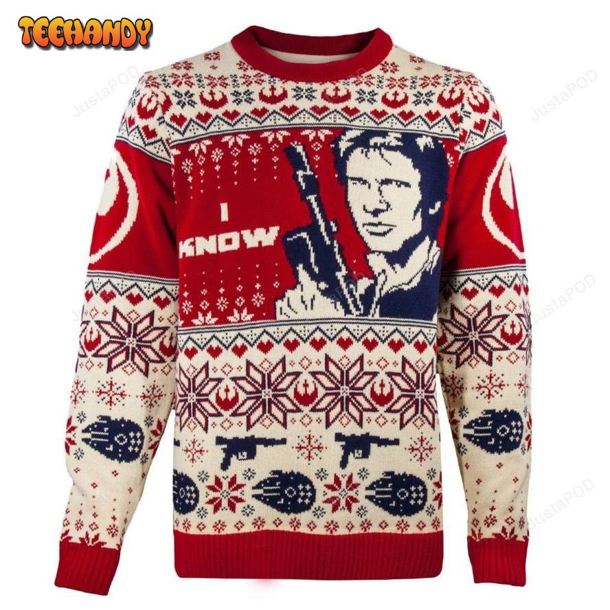 Star Wars Han & Leia Couples Knitted Ugly Sweaters, Ugly Sweater