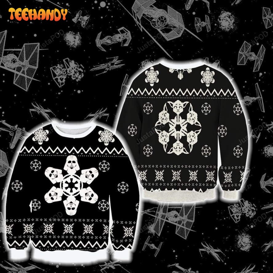 Star Wars Snow Flake Ugly Christmas Sweater, All Over Print Sweatshirt