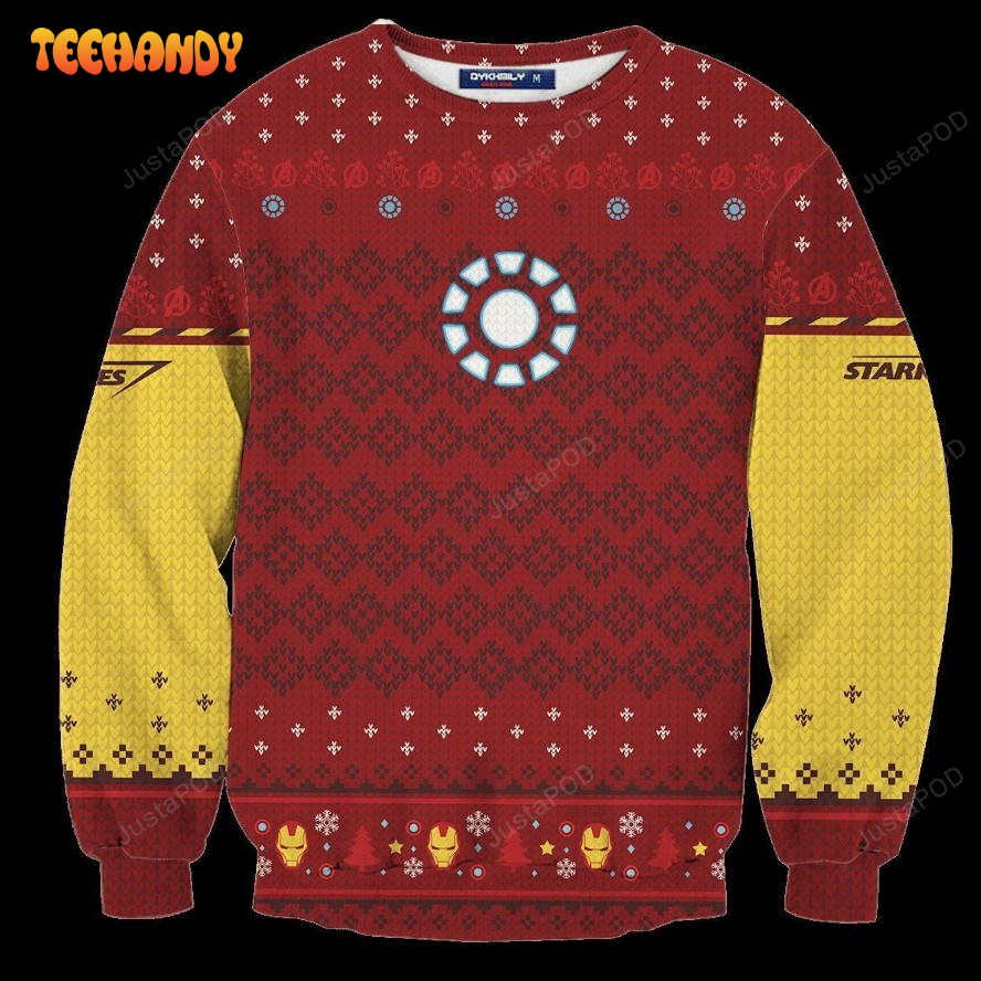 Stark Iron Man Ugly Christmas Sweater, All Over Print Sweatshirt, Ugly Sweater