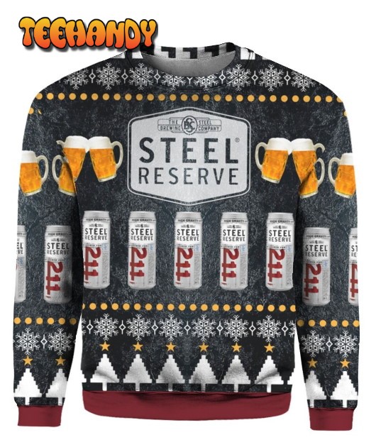 Steel Reserve Beer Ugly Christmas Sweater, All Over Print Sweatshirt