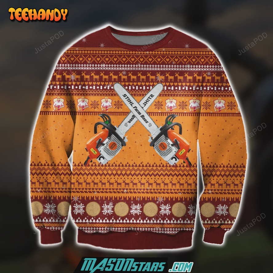 STIHL CHAINSAWS 3D ALL OVER PRINT UGLY CHRISTMAS SWEATER