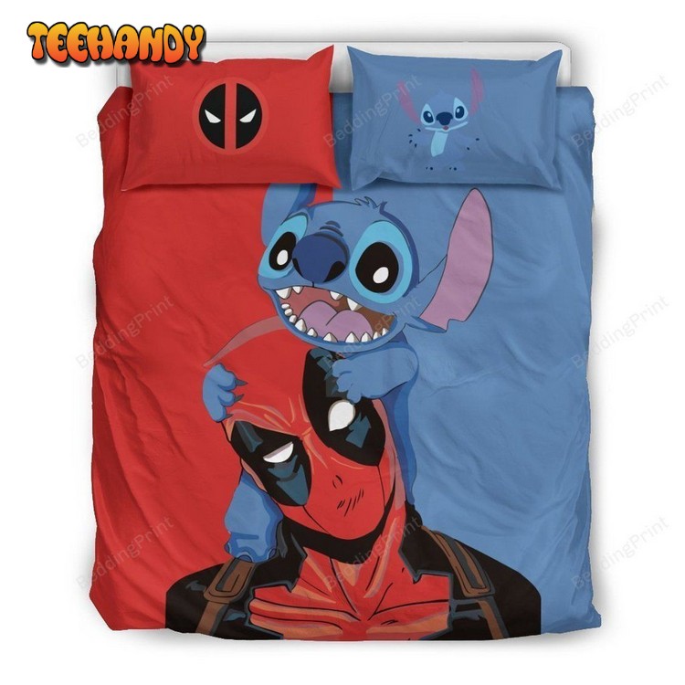 Stitch &amp Deadpool Disney Bedding Set 15