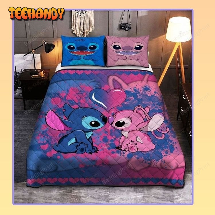 Stitch And Angel Bed Sheets Bedspread Duvet Cover Bedding Set