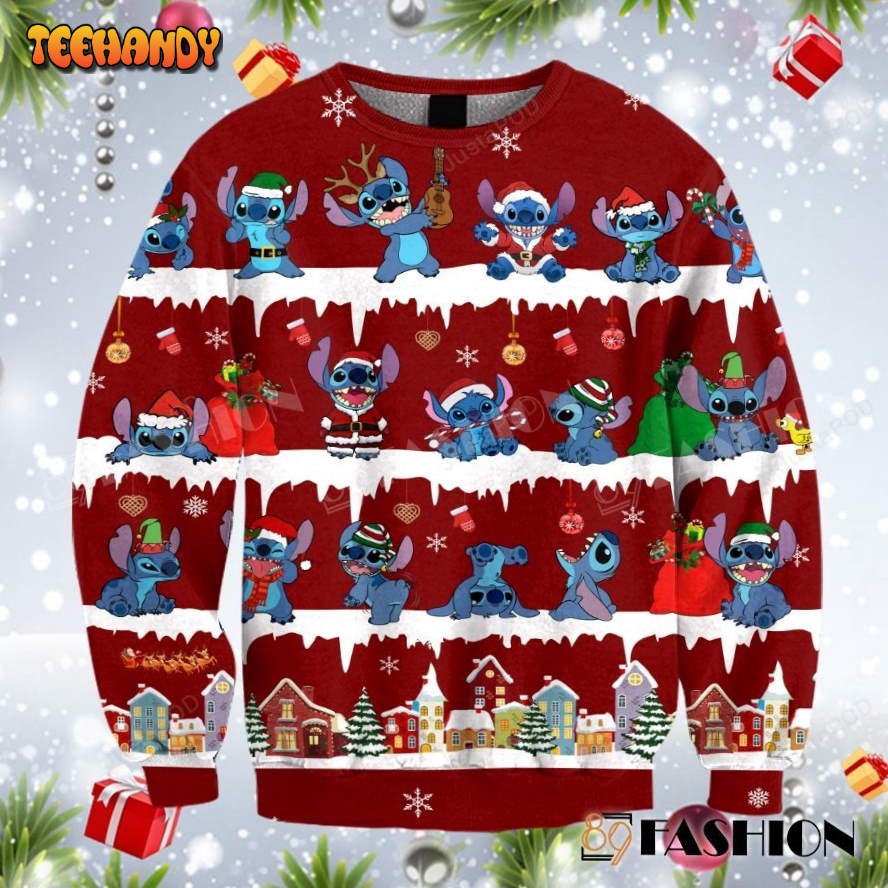 Stitch Christmas Ugly Christmas Sweater, All Over Print Sweatshirt